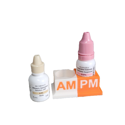 Eye Drops Organizer and Tracker, AM/PM 2 Slot Holder
