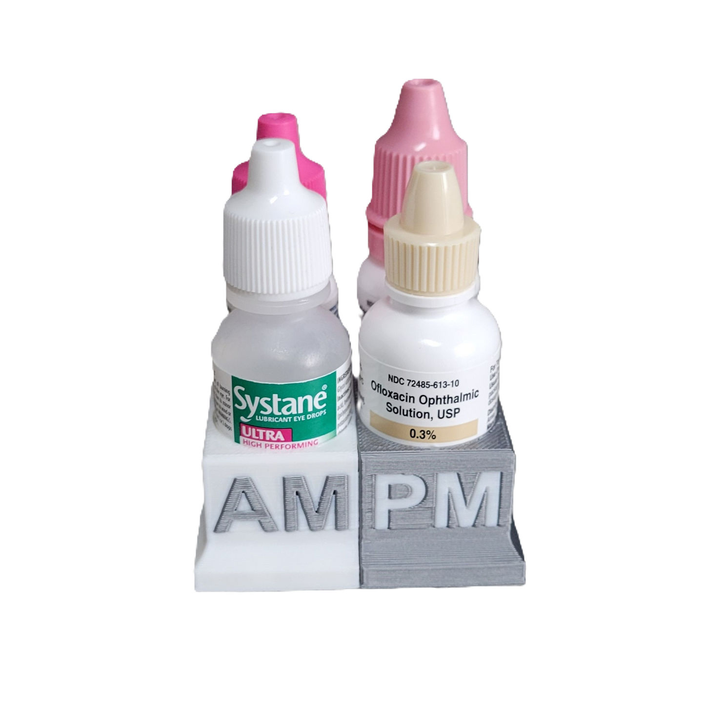 Znet3D Eye Drops Bottle Organizer & Tracker – AM/PM 4-Slot
