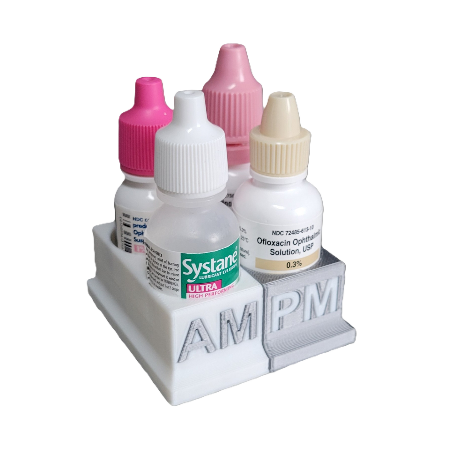 Znet3D Eye Drops Bottle Organizer & Tracker – AM/PM 4-Slot