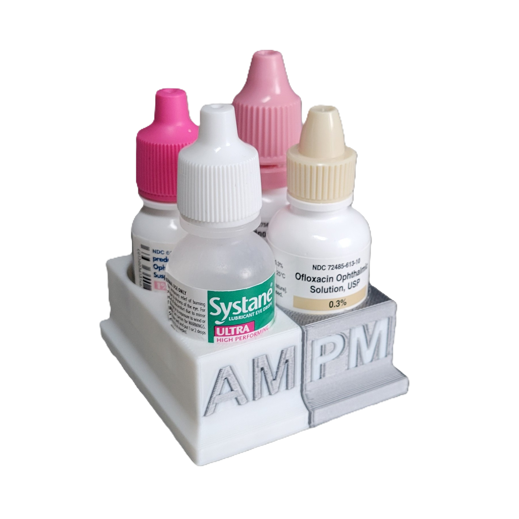 Znet3D Eye Drops Bottle Organizer & Tracker – AM/PM 4-Slot
