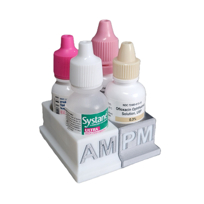 Znet3D Eye Drops Bottle Organizer & Tracker – AM/PM 4-Slot