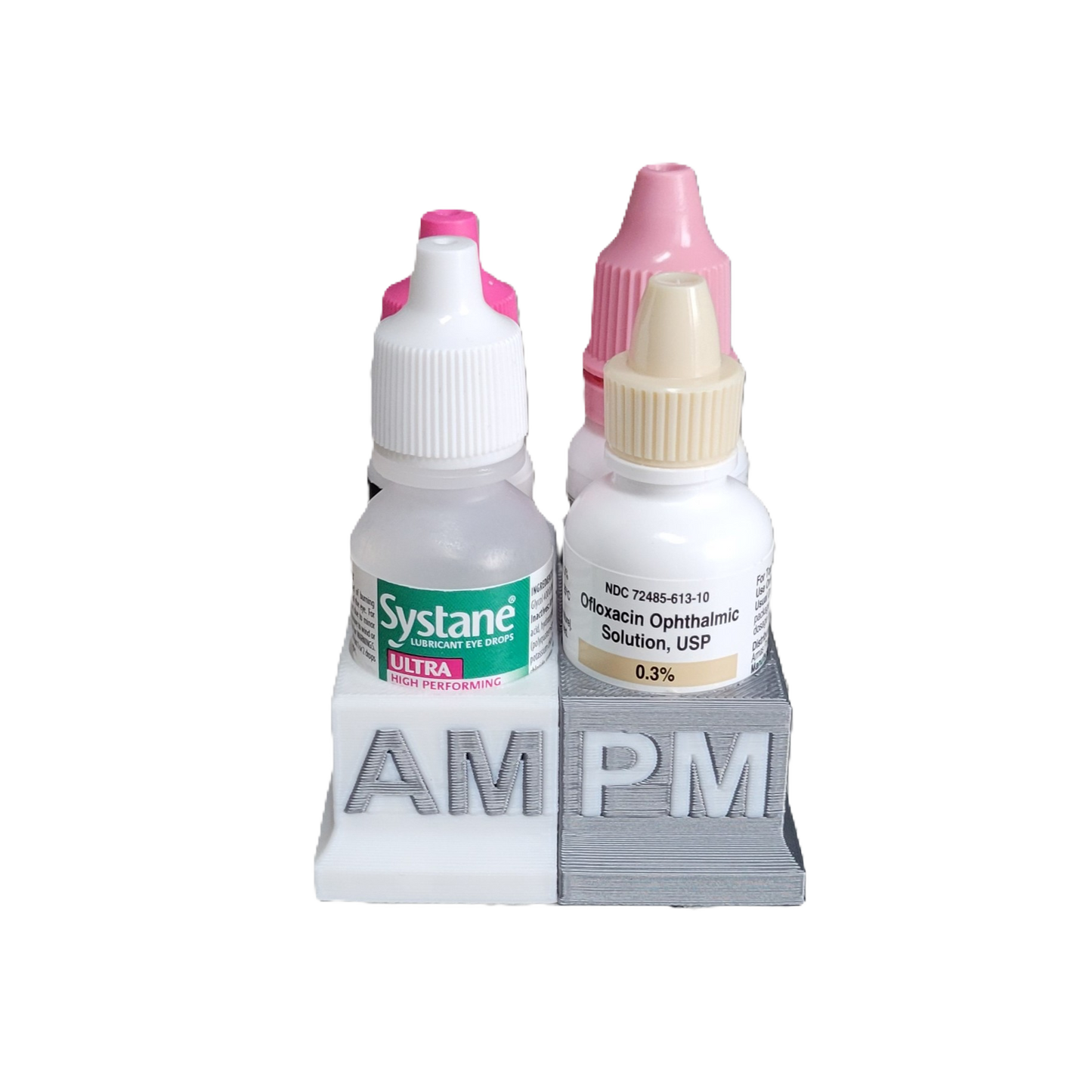 Znet3D Eye Drops Bottle Organizer & Tracker – AM/PM 4-Slot