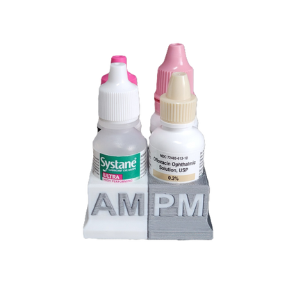 Znet3D Eye Drops Bottle Organizer & Tracker – AM/PM 4-Slot