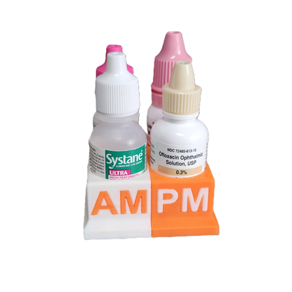 Znet3D Eye Drops Bottle Organizer & Tracker – AM/PM 4-Slot