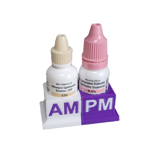 Eye Drops Organizer and Tracker, AM/PM 2 Slot Holder