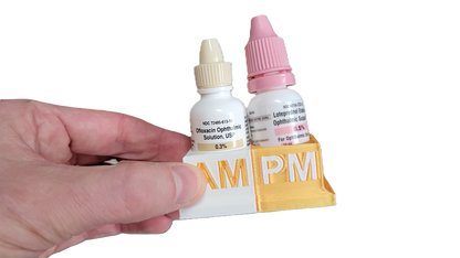 Eye Drops Organizer and Tracker, AM/PM 2 Slot Holder