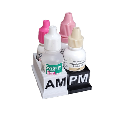 Znet3D Eye Drops Bottle Organizer & Tracker – AM/PM 4-Slot