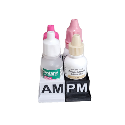 Znet3D Eye Drops Bottle Organizer & Tracker – AM/PM 4-Slot