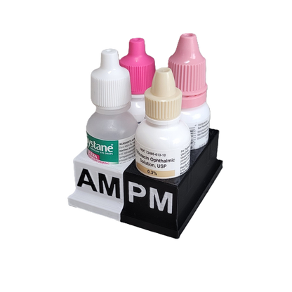 Znet3D Eye Drops Bottle Organizer & Tracker – AM/PM 4-Slot