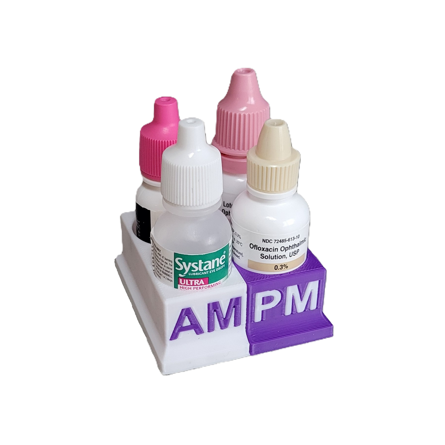 Znet3D Eye Drops Bottle Organizer & Tracker – AM/PM 4-Slot