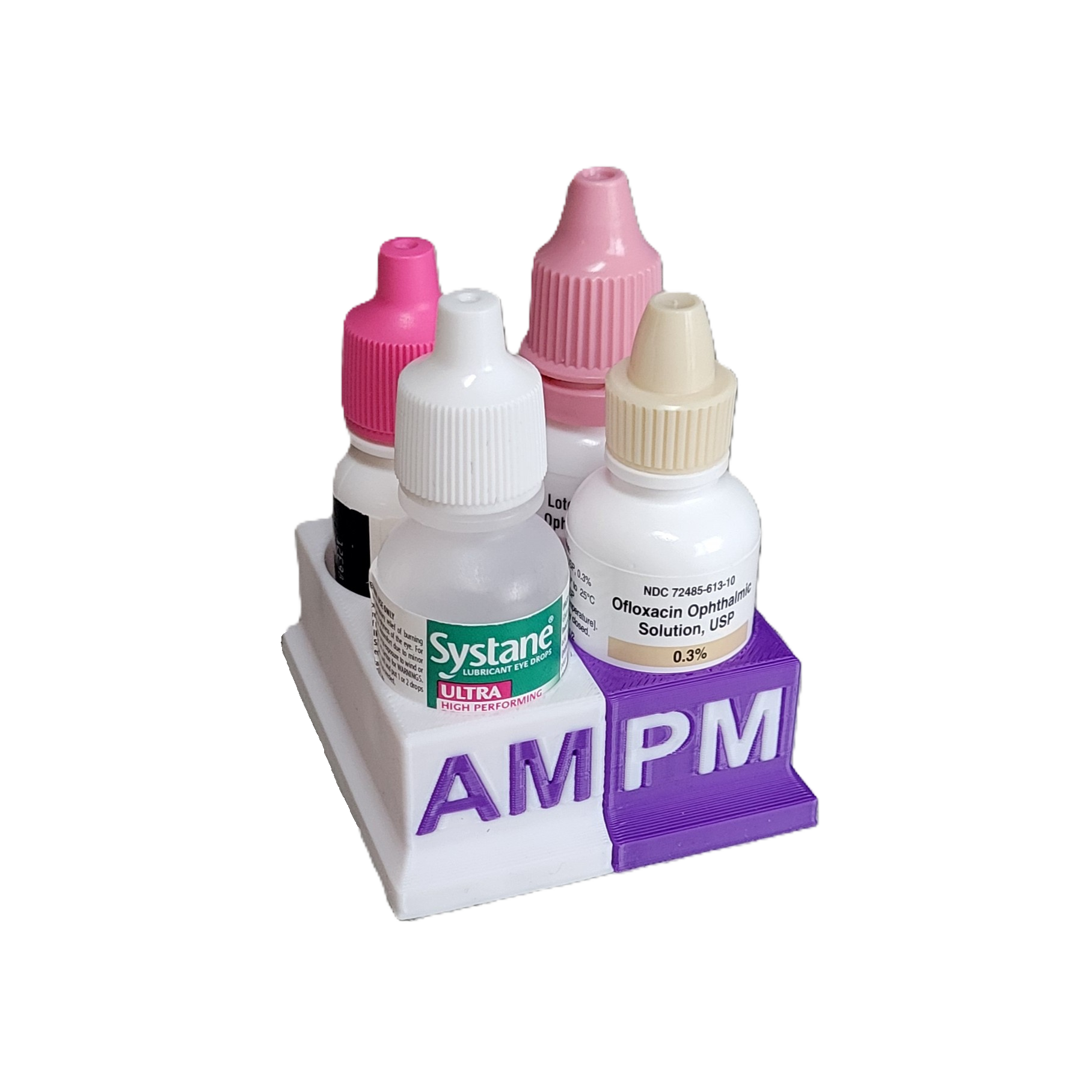 Znet3D Eye Drops Bottle Organizer & Tracker – AM/PM 4-Slot