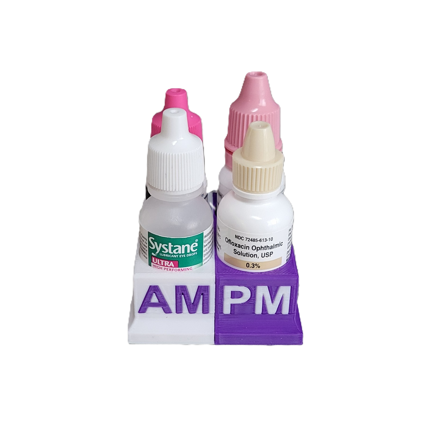 Znet3D Eye Drops Bottle Organizer & Tracker – AM/PM 4-Slot