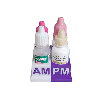 Znet3D Eye Drops Bottle Organizer & Tracker – AM/PM 4-Slot