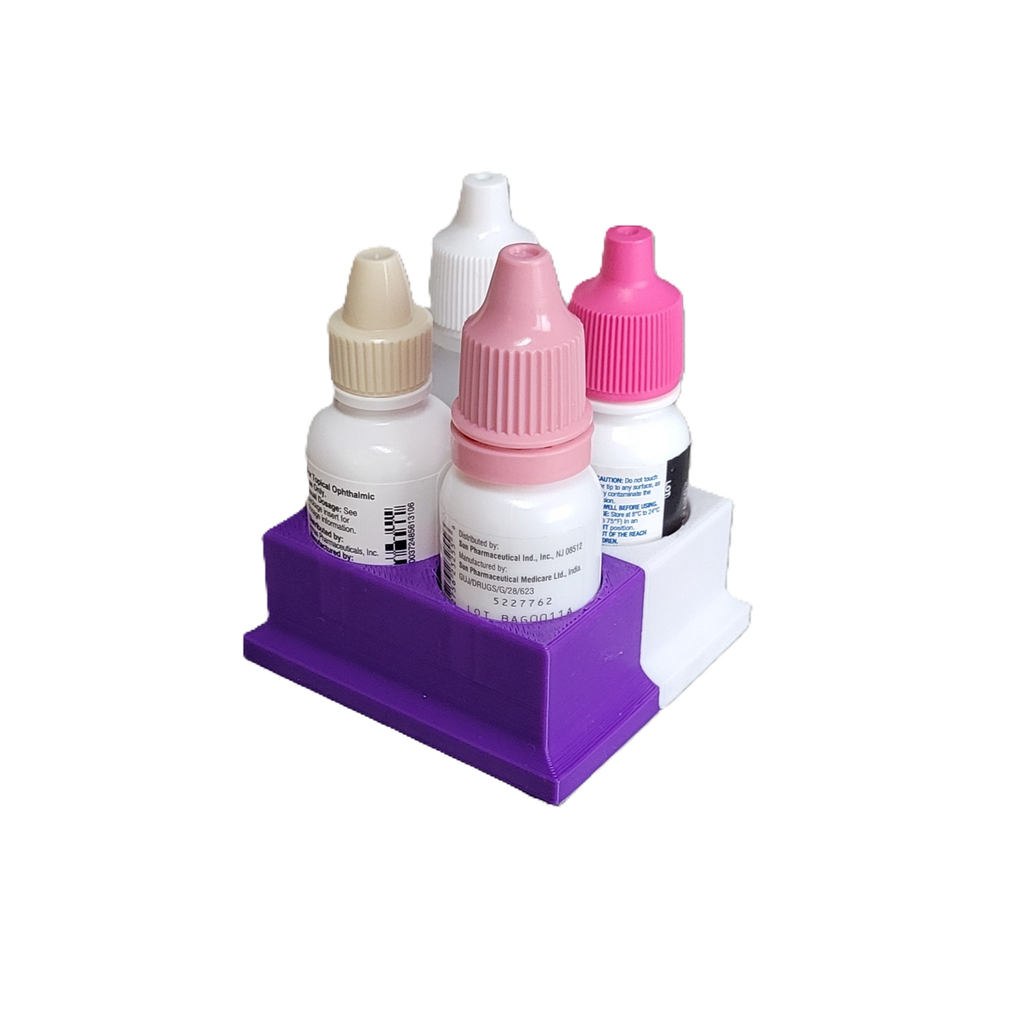 Znet3D Eye Drops Bottle Organizer & Tracker – AM/PM 4-Slot