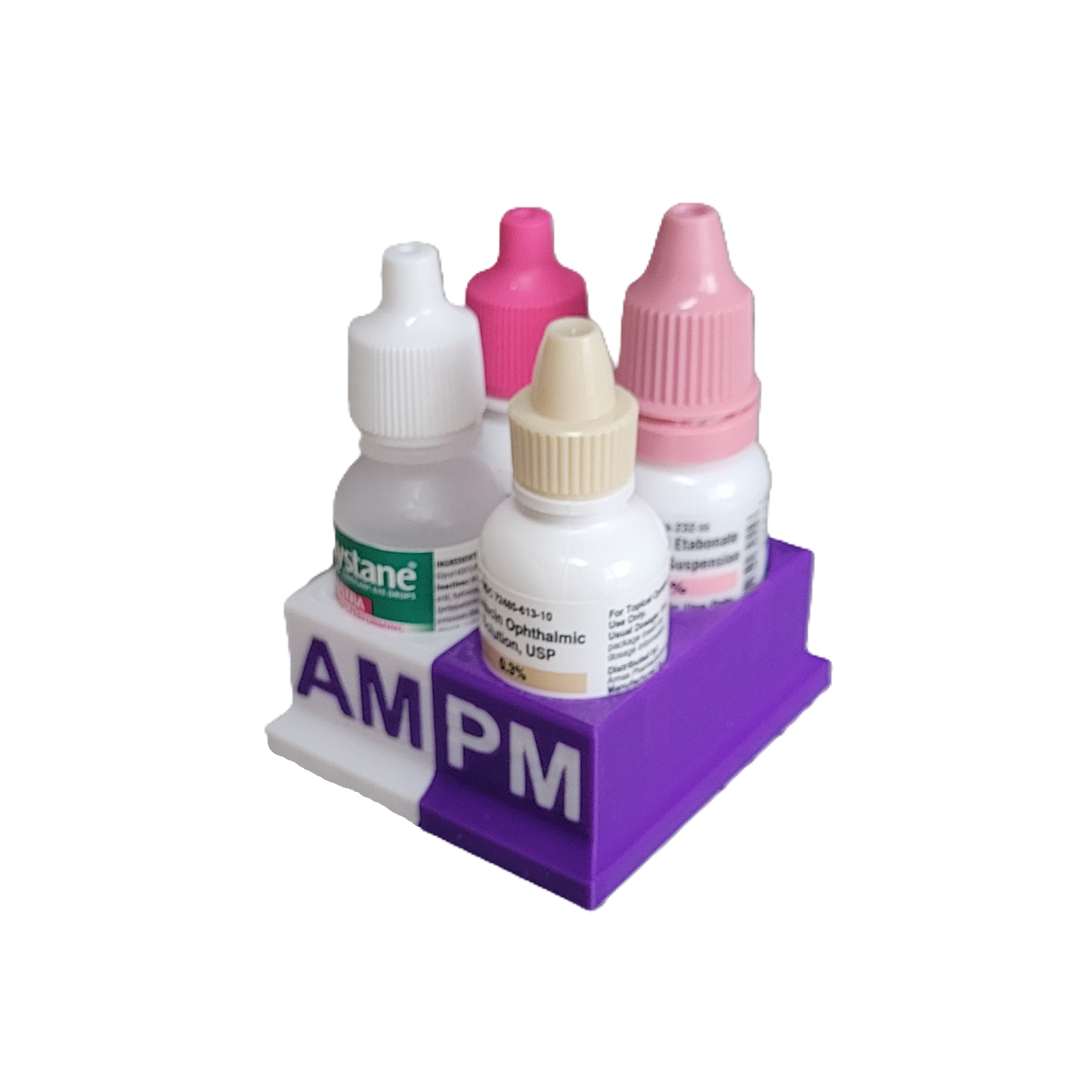 Znet3D Eye Drops Bottle Organizer & Tracker – AM/PM 4-Slot