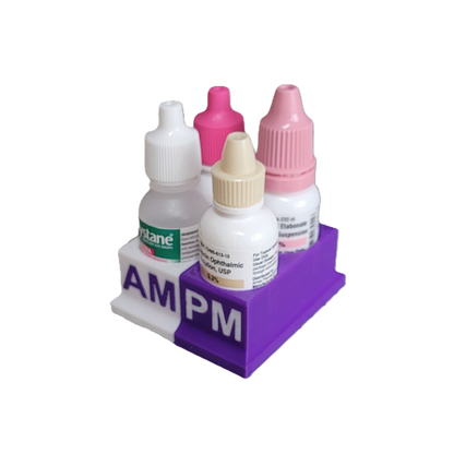 Znet3D Eye Drops Bottle Organizer & Tracker – AM/PM 4-Slot