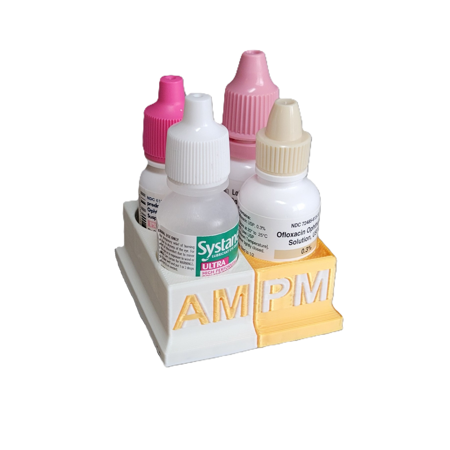 Znet3D Eye Drops Bottle Organizer & Tracker – AM/PM 4-Slot