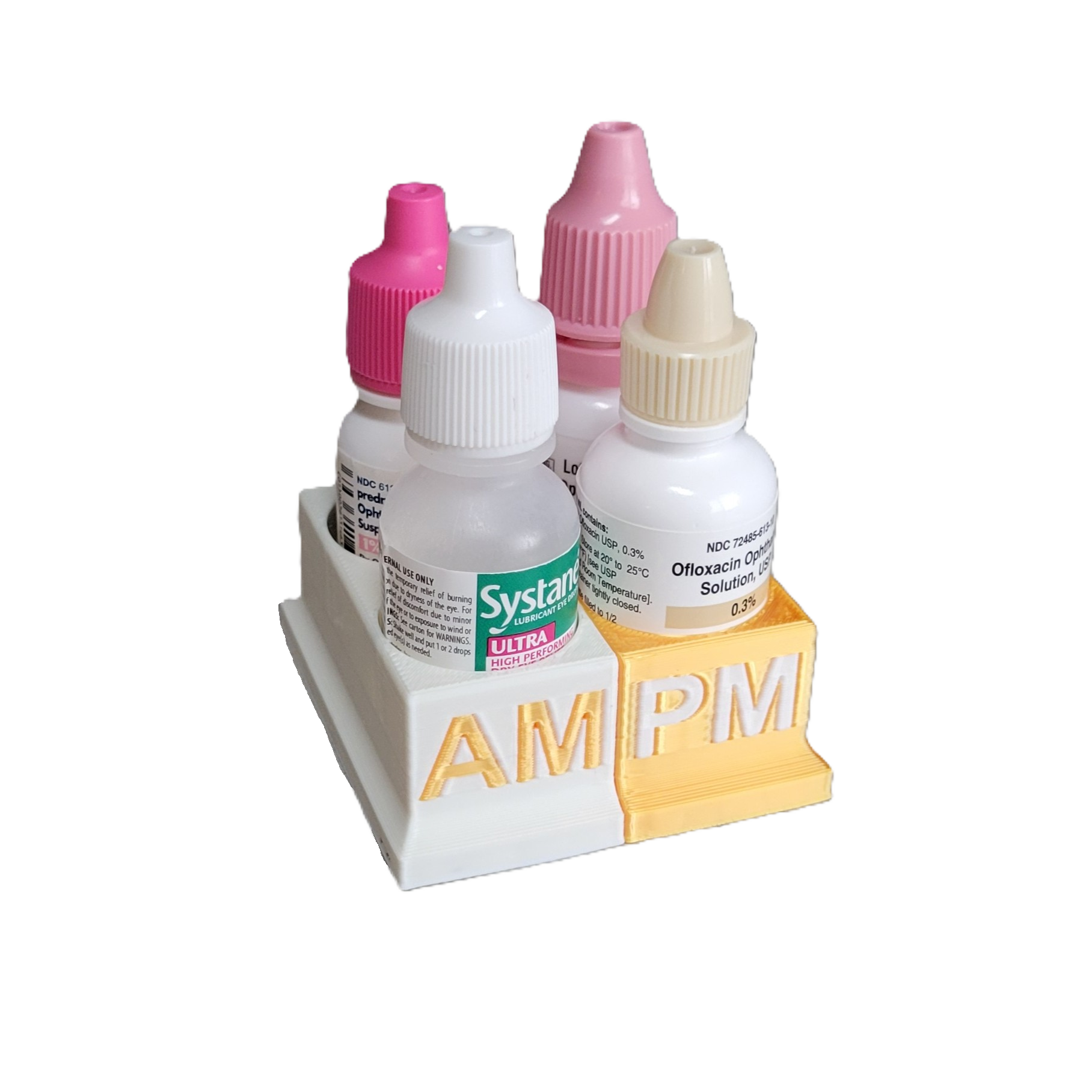 Znet3D Eye Drops Bottle Organizer & Tracker – AM/PM 4-Slot