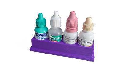 Eye Drop Bottle Organizer Tray – 4-Slot Holder for Eye Drops Compact Storage Rack Made in USA by Znet3D