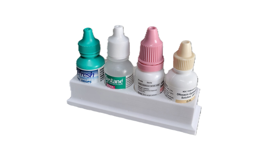 Eye Drop Bottle Organizer Tray – 4-Slot Holder for Eye Drops Compact Storage Rack Made in USA by Znet3D