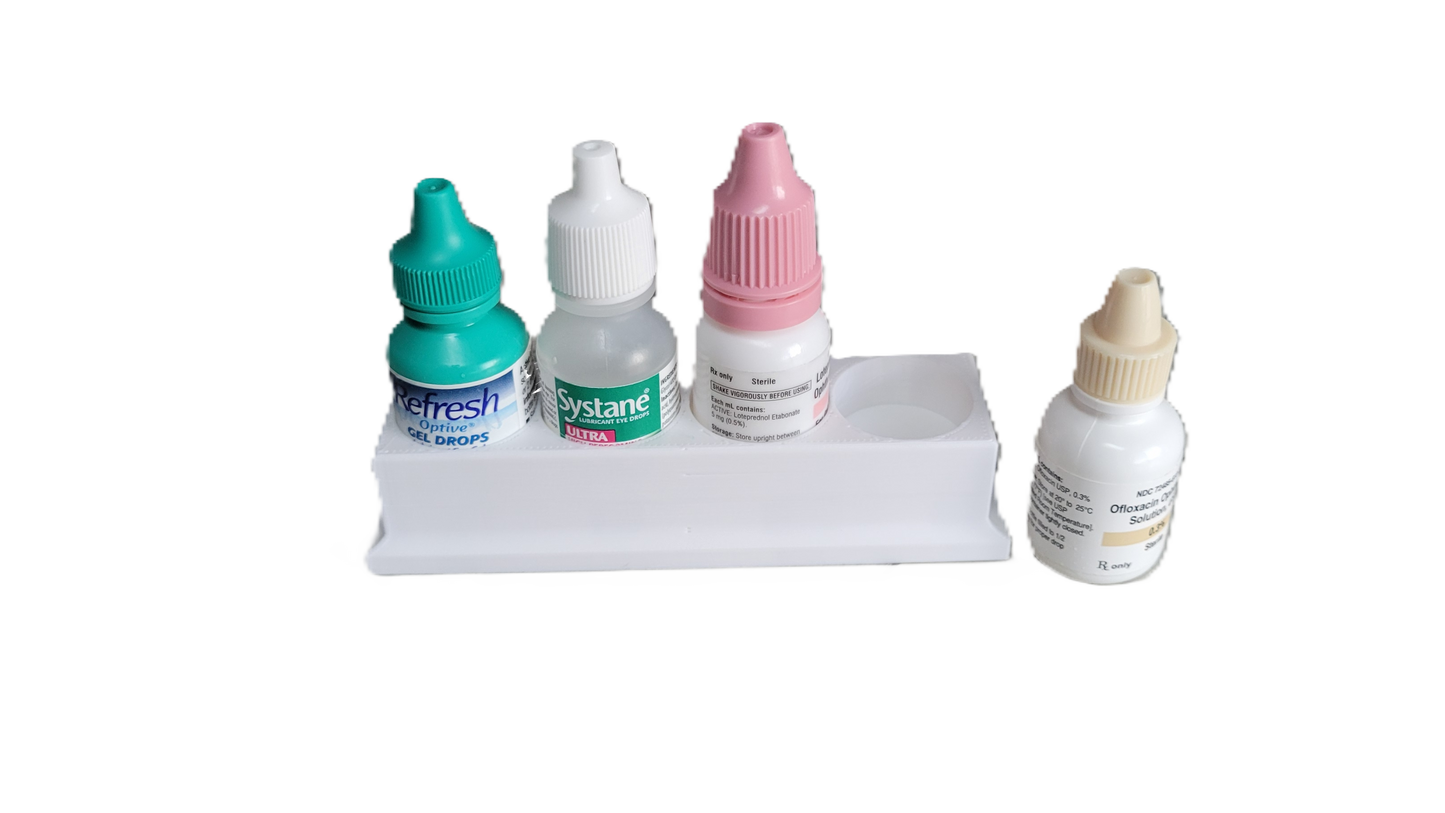 Eye Drop Bottle Organizer Tray – 4-Slot Holder for Eye Drops Compact Storage Rack Made in USA by Znet3D