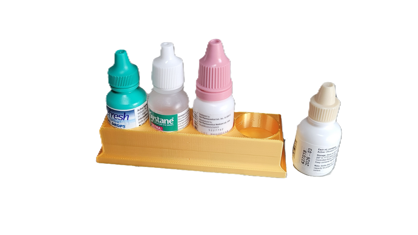 Eye Drop Bottle Organizer Tray – 4-Slot Holder for Eye Drops Compact Storage Rack Made in USA by Znet3D