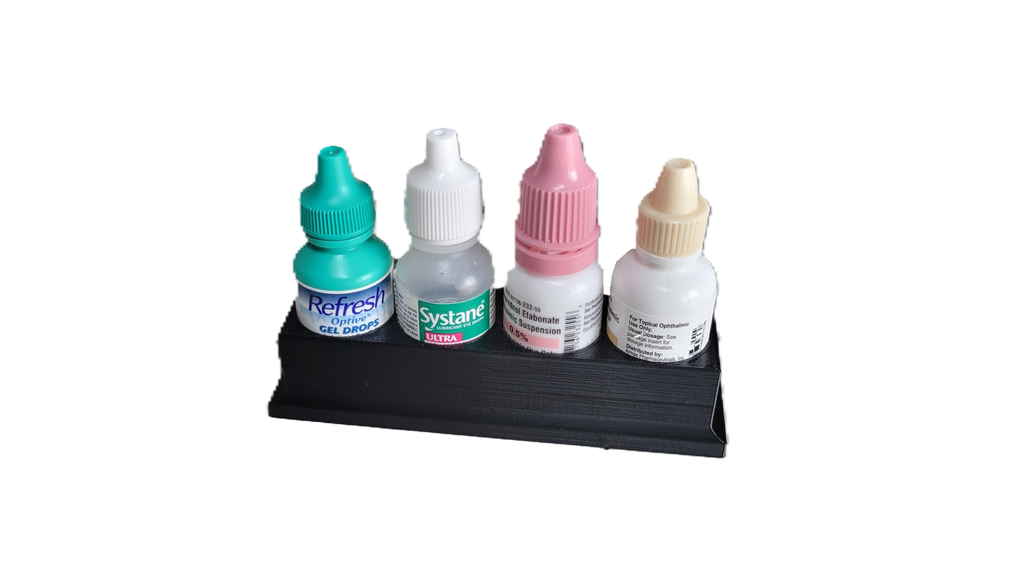 Eye Drop Bottle Organizer Tray – 4-Slot Holder for Eye Drops Compact Storage Rack Made in USA by Znet3D