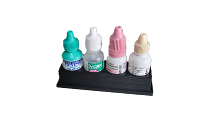 Eye Drop Bottle Organizer Tray – 4-Slot Holder for Eye Drops Compact Storage Rack Made in USA by Znet3D