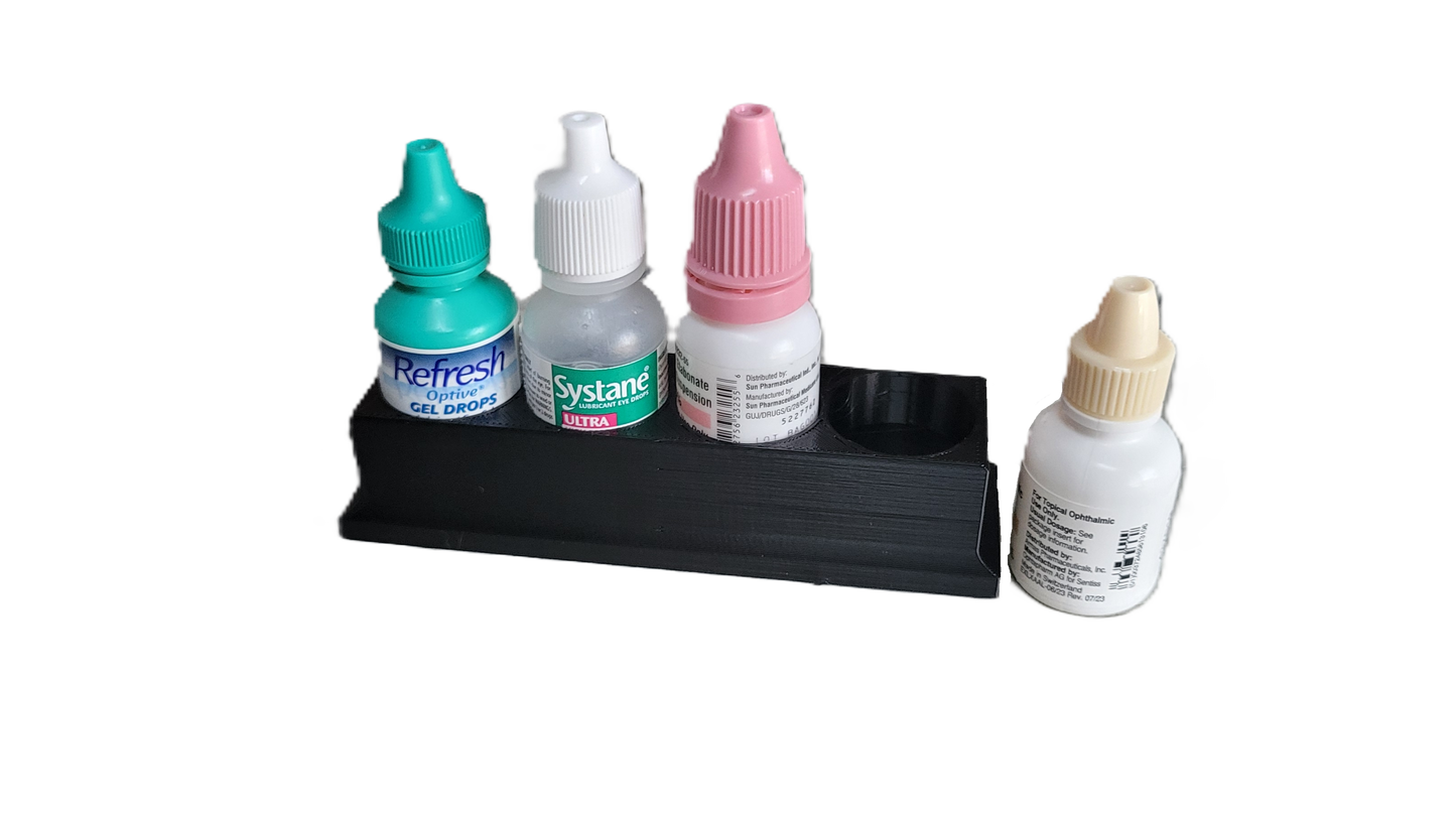 Eye Drop Bottle Organizer Tray – 4-Slot Holder for Eye Drops Compact Storage Rack Made in USA by Znet3D
