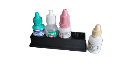 Eye Drop Bottle Organizer Tray – 4-Slot Holder for Eye Drops Compact Storage Rack Made in USA by Znet3D