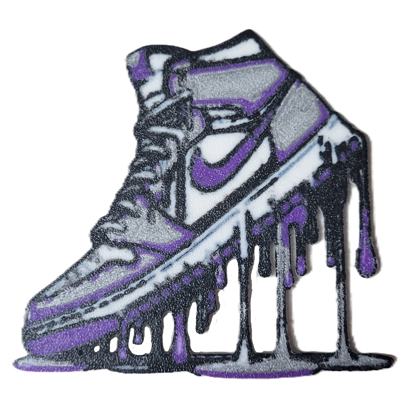 Znet3D Drip Jordan Sneaker Magnet, Bold Streetwear-Inspired, Decorative Magnet for Refrigerator, Locker Room or Office. Vibrant High-Top Jordan Nike Shoe Illustration