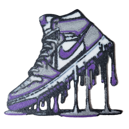 Znet3D Drip Jordan Sneaker Magnet, Bold Streetwear-Inspired, Decorative Magnet for Refrigerator, Locker Room or Office. Vibrant High-Top Jordan Nike Shoe Illustration