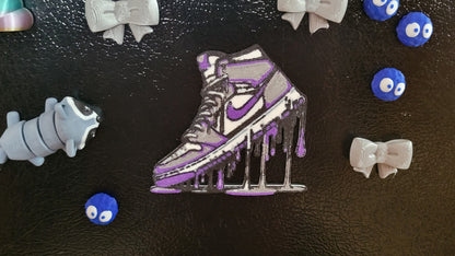 Znet3D Drip Jordan Sneaker Magnet, Bold Streetwear-Inspired, Decorative Magnet for Refrigerator, Locker Room or Office. Vibrant High-Top Jordan Nike Shoe Illustration