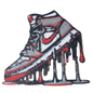Znet3D Drip Jordan Sneaker Magnet, Bold Streetwear-Inspired, Decorative Magnet for Refrigerator, Locker Room or Office. Vibrant High-Top Jordan Nike Shoe Illustration