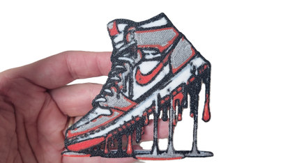 Znet3D Drip Jordan Sneaker Magnet, Bold Streetwear-Inspired, Decorative Magnet for Refrigerator, Locker Room or Office. Vibrant High-Top Jordan Nike Shoe Illustration