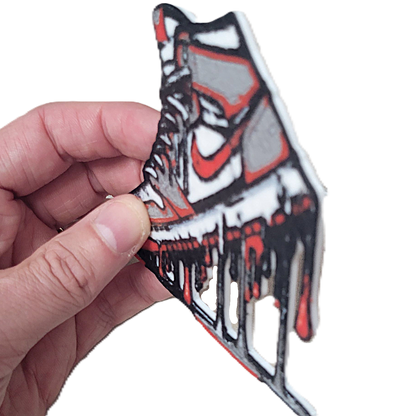 Znet3D Drip Jordan Sneaker Magnet, Bold Streetwear-Inspired, Decorative Magnet for Refrigerator, Locker Room or Office. Vibrant High-Top Jordan Nike Shoe Illustration