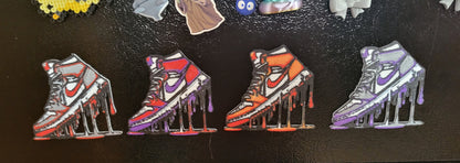 Znet3D Drip Jordan Sneaker Magnet, Bold Streetwear-Inspired, Decorative Magnet for Refrigerator, Locker Room or Office. Vibrant High-Top Jordan Nike Shoe Illustration