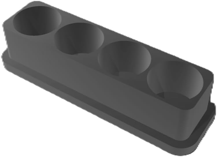 Znet3D Eye Drop Bottle Organizer – 4‑Slot Upright Holder with Wider Base & Deeper Wells – Stable Countertop Storage Stand Made in USA (Black)