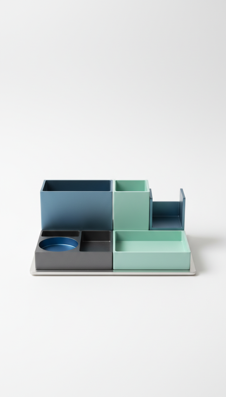Modular Anodized Aluminum Desk Organizer