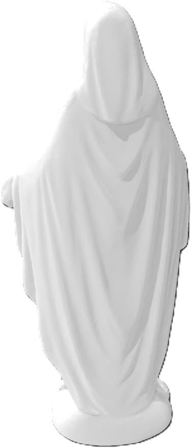 Znet3D Virgin Mary Statue – Our Lady Blessed Mother Figurine with Open Arms – Made in USA – White PLA Plastic Mary Sculpture – Catholic Home Décor – 5.5 Inch Tall (White)