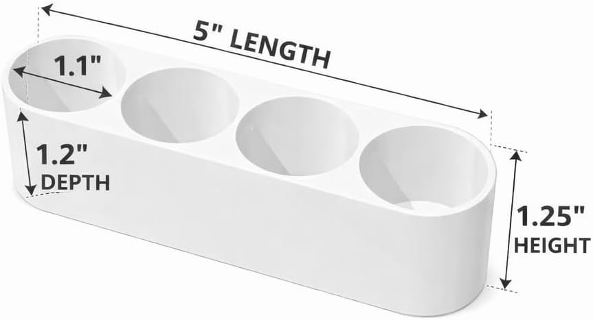 Znet3D Slim Eye Drop Bottle Organizer – 4‑Slot Deep‑Well Holder for Secure Upright Storage – Compact 5" Design – Made in USA (Black)