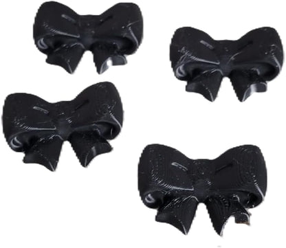 Znet3D Bow Magnets – Strong and Cute Refrigerator Magnets – 1.5 x 1.25 Inches – Perfect for Home, Office, or Classroom – Adorable and Functional Décor – 4 Pack (Black)