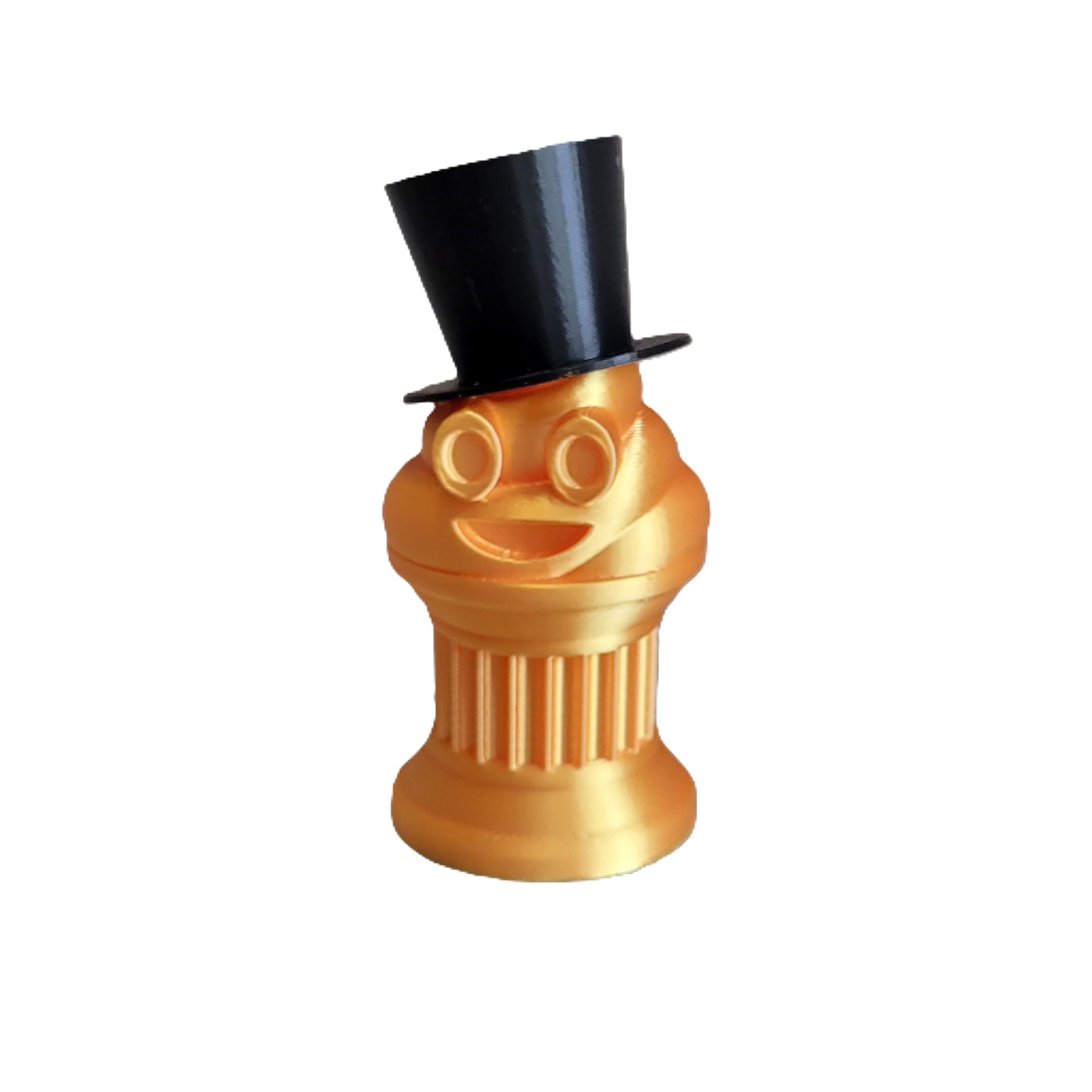 Znet3D Mini Gentlemen Poop Emoji Trophy – Elegant Black Top Hat on Poop Emoji Trophy – Add Sophistication & Humor to Your Event – Perfect for Honoring Winners or Losers