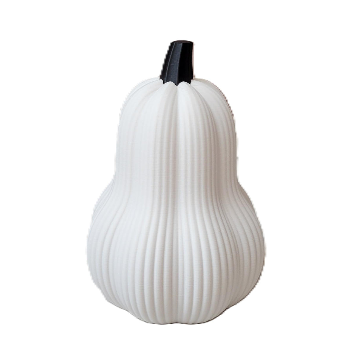 Znet3D Neutral Fall Gourd Decor Modern Ribbed Minimalist Autumn Tabletop Accent, Charcoal