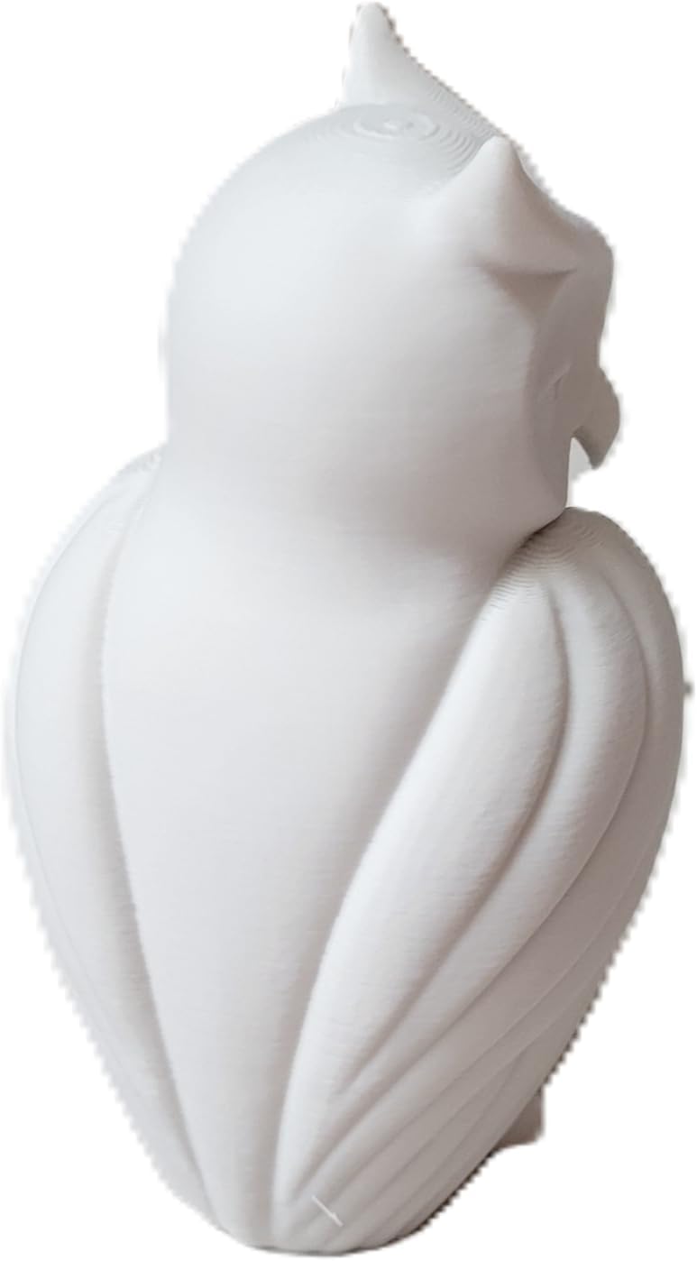 Znet3D Japandi Owl Figurine Minimalist Sculpted Shelf Decor Modern Accent 4 Inch, Bone White