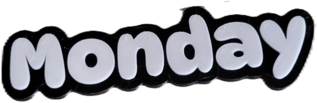 Znet3D Days of The Week Magnets – Dual-Color Black/White & White/Black – 2 Strong 10x2mm Neodymium – Custom Color Options – Durable Labels for Planners, Boards & Organizers (Black/White)