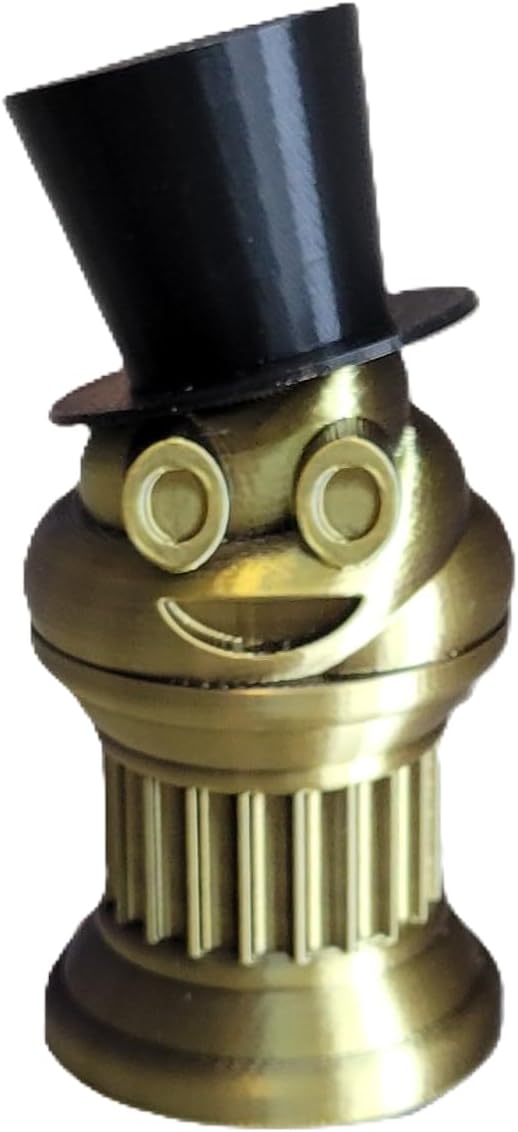 Znet3D Mini Gentlemen Poop Emoji Trophy – Elegant Black Top Hat on Poop Emoji Trophy – Add Sophistication & Humor to Your Event – Perfect for Honoring Winners or Losers