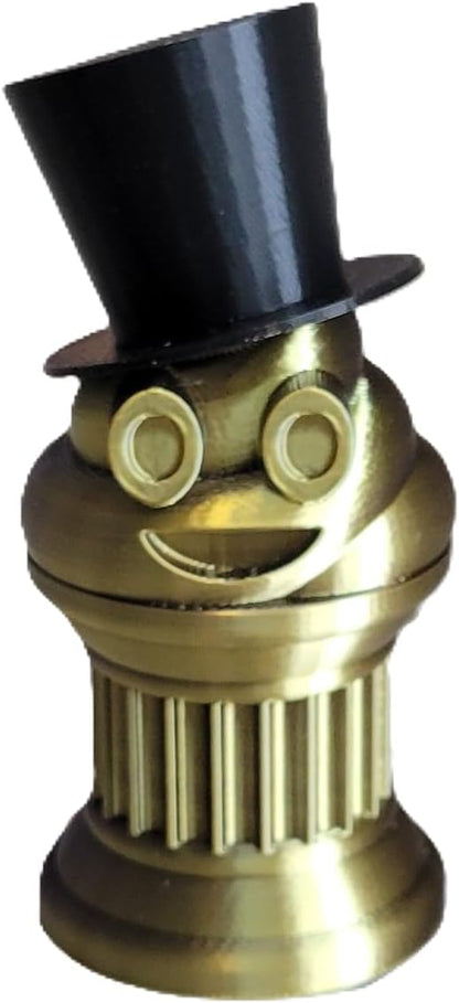 Znet3D Mini Gentlemen Poop Emoji Trophy – Elegant Black Top Hat on Poop Emoji Trophy – Add Sophistication & Humor to Your Event – Perfect for Honoring Winners or Losers