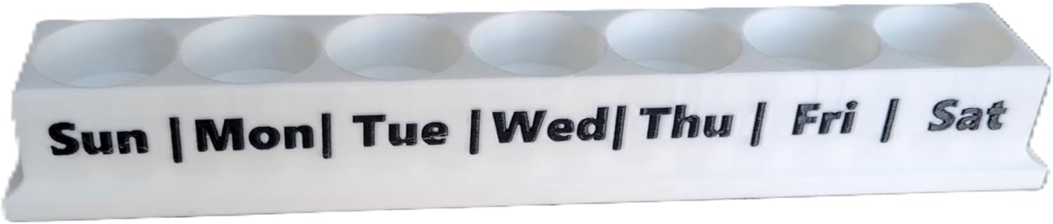 Znet3D Eye Drop Bottle Holder – 7-Slot Weekly Organizer with Day-of-The-Week Labels Secure Storage for Eye Drops, Medication, or Small Bottles