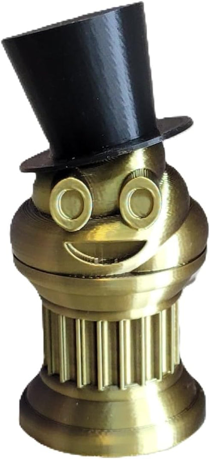 Znet3D Mini Gentlemen Poop Emoji Trophy – Elegant Black Top Hat on Poop Emoji Trophy – Add Sophistication & Humor to Your Event – Perfect for Honoring Winners or Losers